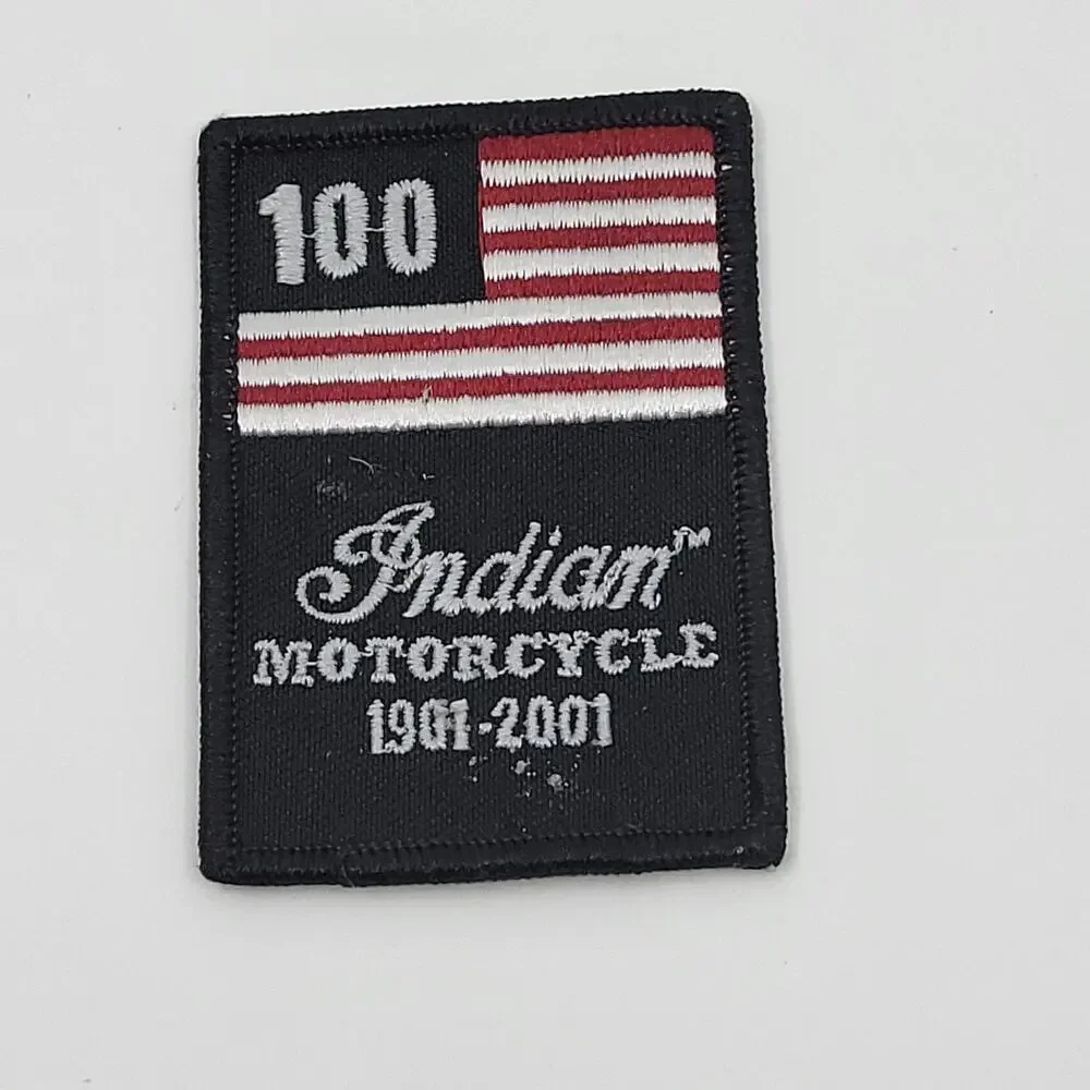 Vintage Indian Motorcycle 1901-2001 Embroidered Patch Iron-On Sew-On New
